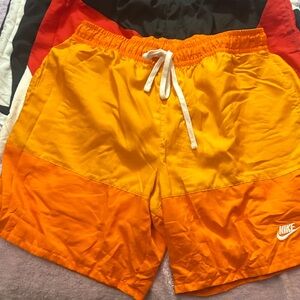 Nike Men’s two-tone Orange Colorblock Athletic/Swim Shorts